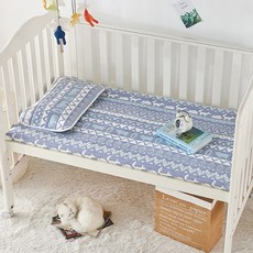 Belle Vie 100%全棉六層紗床墊枕墊 雙面色織緹花 多款可選兒童枕巾/打嗝巾/推車墊/遊戲墊/客廳墊, 1個, 秋日思語【枕墊1入】