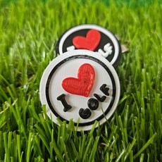 입체 볼마커 러브골프 화이트 귀여운 디자인, 1개