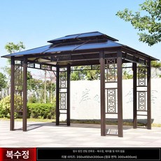 파빌리온 오두막 쉼터 옥상 가제보 바베큐 테라스 펜션, 3.5x4.5m 단일 정자