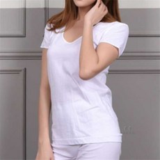 여유로미 국산 순면 100% 백색 여성 반팔 런닝 여자반팔 기본반팔 이너롱반팔