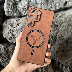 갤럭시 S25 울트라 맥세이프 가죽 케이스 슬림 범퍼 고급 카메라보호 자력2배