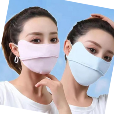 여성자외선차단마스크 빨아쓰는 여름 골프 쿨 자외선차단 마스크, 그레이