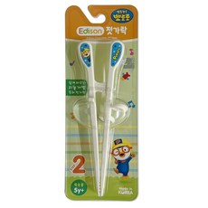 뽀로로 에디슨 왼손용 젓가락2단계 유아 연습용 젓가락, 1개