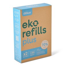 기저귀 데코르 플러스 기저귀 통 리필 | 4 카운트 무향 | 전용 라이너 끝 표시 | 두껍고 빠르고 교체하기 쉬움 | 가장 경제적인 리필 시스템 | 오리지널 및 에코 스타일의, 1 Count (Pack of 2), Eko 2 Count