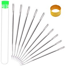 10Pcs 큰 눈 무딘 바느질 바늘 크로스 스티치 뜨개질 바늘 수제 가죽 자수 스레드 바늘 바느질 액세서리, 보여진 바와 같이