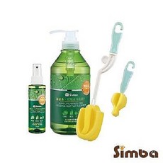 Simba 小獅王辛巴 綠活系 奶瓶清潔劑與奶瓶刷三件組