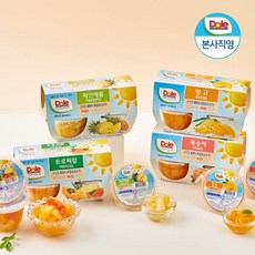 Dole 돌 후룻볼 4종 혼합 113g x 16개 (복숭아파인망고트로피칼) + 스텐 스푼 / 100%과즙 한입크기 간편과일 컵과일, 망고 4입 4팩 (총 16개) + 스텐 스푼