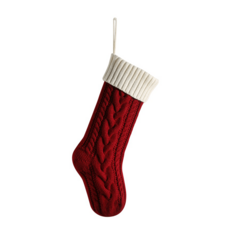 吸貓室 聖誕禮物襪 聖誕節針織襪 聖誕襪裝飾 禮物袋 大聖誕襪 交換禮物, 1個, C白領紅