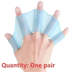 수영 핸드핀 플립 머신 남녀 수영장 스포츠 훈련 실리콘 손가락 장갑 패들 장비, 1pair M size blue