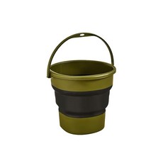 Gorocking 접이식 버킷 4L/7L/13L 5색 청소 세탁 세차 족욕 낚시 (올리브 그린 4L)