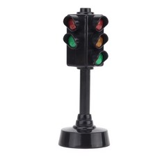 聲光紅綠燈玩具 4.5寸紅綠燈 交通模型 聲光信號燈 交通號誌玩具, Black, 1個