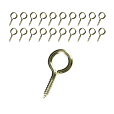 이음모음 9자 원형 고리 나사 피스, 20개입, 골드