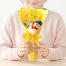 래프유 킨더조이 사탕 인형 꽃다발 1p, 노랑