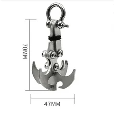 스테인레스 스틸 마그네틱 그래플링 후크 접이식 등반 클로 야외 활동 생존 태클 암벽, 01 silver