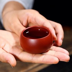 茶室宜興原礦大紅袍仿古紫砂壺 手工紫砂壺250毫升kun, 1個, 大紅袍50cc小杯