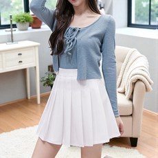 무지 밴드 플리츠 스커트 테니스의류 데이트코디 테니스스커트