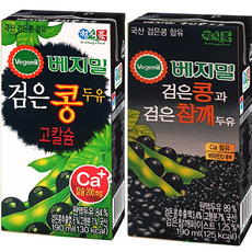 베지밀 검은콩 두가지맛 골라담기 ( 고칼슘 24팩 + 검은참깨 24팩 ), 48개, 190ml