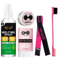 여성용 가발 스타일링 설치 키트 빠른 건조 멜팅 스프레이 부드러운 왁스 오래 지속되는 컨트롤 엣지 젤 및, 01 Wig Glue 5pcs