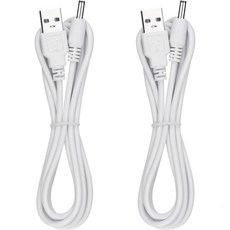해치 베이비 레스트 및 미니 사운드 머신용 전원 코드 교체 USB 충전 케이블 5피트 흰색2팩, White