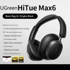 UGREEN HiTune Max6 헤드 장착형 Bluetooth 이어폰 능동형 소음 AI 맞춤형 게임용, 01 Max6 BLACK