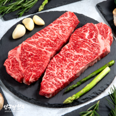 [20%특가]1++ 한우 채끝 300g 구이용 스테이크용 채끝살 채끝등심 캠핑용 홈파티 투뿔 ++1등급 마장동 정육 프리미엄 국내산 소고기 [냉장] | 압구정한우, 1개