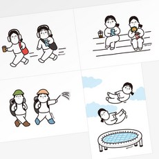 덕플러스문구 일상 4종 엽서 postcard 인테리어엽서, 3 순례길, 3 순례길
