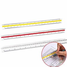 저배율 도면 제도 스케일 삼각, 15cm