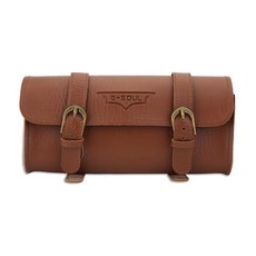 Qii lu 레트로 ycle 핸들바 백 방수 브라운 인조 가죽 사이클 백 레트로 프론트 프레임 백 사이클 안장 가방 사이클링 액세서리, Qii lu 레트로 ycle 핸들바 백, 방수 브라운