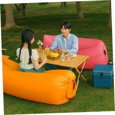 휴대용 에어소파 야외 피크닉 간편 설치 캠핑 의자 잔디밭 휴식, 블루
