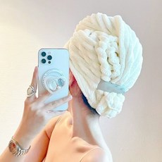 成人乾髮帽浴巾兩用 加大加厚款 吸水速乾 不掉毛, 1個, 米白日 新款陞級