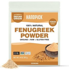 HANDPICK 암라 파우더 414ml14온스 아말라키 프리 | 100프로 순도 실 인도 구스베리 재밀봉 가능한 지퍼 잠금 파우치 237654, Fenugreek Powder, 414ml