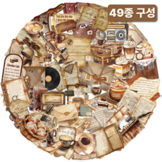 라피레인 다꾸스티커 세트 빈티지 다이어리 꾸미기 스티커팩, 1세트, 레트로 감성