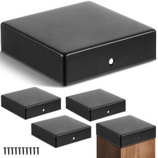 Pelopy 10.2 x 10.2cm(4 x 4인치) 플랫 피라미드 포스트 캡 5개 트루 8.9cm(3-1/2인치) x 8.9cm(3-1/2인치) 목재 포스트용 블랙 아연, 5