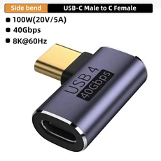 호환 USB4.0 40Gbps OTG C 90도 어댑터 100W 5A USB C- 고속 충전 변환기 Macbook 8K60HZ 용 데이터, 07 CM-CG CW
