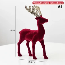 1개 크리스마스 순록 장식품 집 테이블 장식 걸이형 장식품 플로킹 야외 장난감, 08 A1