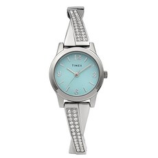 TIMEX 메인 스트리트 시계 석영 3 기압 방수 미네랄 유리 블루 다이얼 TW2Y39400 여성