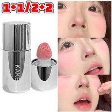 1+1/2+2 촉촉 리퀴드 블러셔 촉촉 물광 블러셔 여성 젤리 과즙팡 치크 볼터치 스틱 렌더링 오래 지속되는/완벽밀착, 1개, 01#+02#+03#+04#