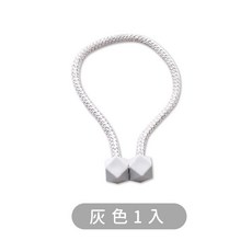 磁吸窗簾扣 免安裝窗簾綁帶, 1個, 【綁帶款】銀灰色-1條