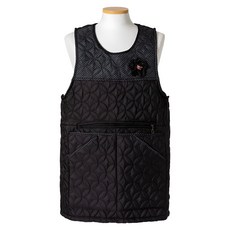 Rosa Home 鋪棉點點花卉刷毛圍裙 XL, 1個, 黑色