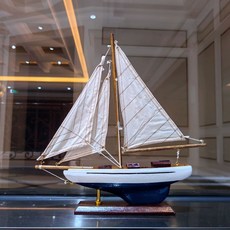 범선 미니어쳐 선박 장식 인테리어 우드 모형배 장식품 미니어처, 1개, 33x6x34cm B형 설치