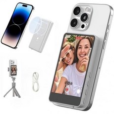 아이폰 및 안드로이드용 Synco Xview M4 브이로그 셀카 모니터 화면 유튜브 틱톡 라이브 스트리밍 콘텐츠 크리에이터 필수품용 내장 스피커용 마그네틱 백 카메라, SYNCO Black