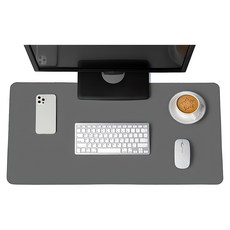 하이어데코 데스크 매트 가죽 논슬립 와이드 대형 마우스 장패드, 진그레이