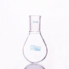 밀크초콜릿 플라스크 가지 모양 짧은 목 표준 분쇄 입 용량 100ml 및 조인트 2440 모양의, 1개