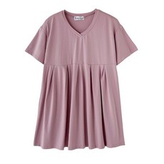 BabyShare時尚孕婦裝 V領短袖A字裙 寬鬆舒適 長版顯瘦上衣 孕婦必備【J2S014D4L】