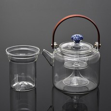 일롱 1구 하이라이트 인덕션 감성 레인지 유리포트 스토브, 꽃찜 주전자 800 ml