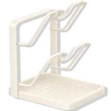 샵리빙 깔끔정리 2단 냄비뚜껑 조리도구 거치대, 1개, 크림화이트