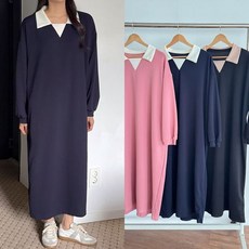 마미누리여성 카라 삼각 롱원피스 임산부 오피스룩 임부복 177034