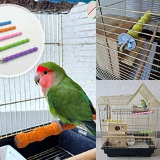 칼라 새장 모래코팅 횟대 (대) 앵무새로프횟대 발톱갈이횟대 앵무새부리갈이 앵무새장난감