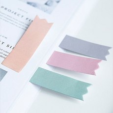 제이원잡화점 플래그 컬러 접착 스티커 메모지 미니접착메모지, 핑크