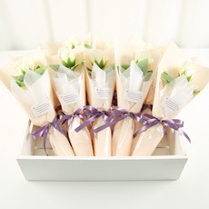 한송이 꽃다발 10다발, 10개, 연아이보리